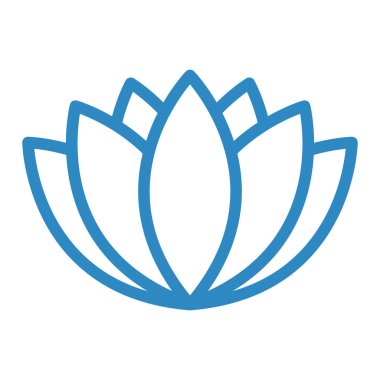 Lotus çiçeği ikon vektörü. Ana hatlı spa tabelası. izole edilmiş sınır sembolü çizimi