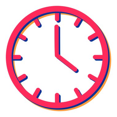 Saat simgesi. düz dizayn. vektör illüstrasyonu.