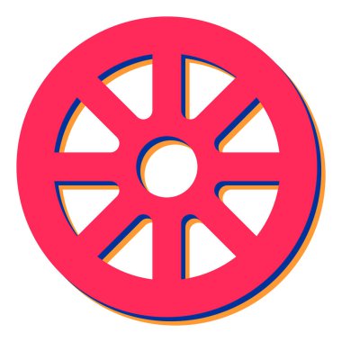 Tekerlek simgesi. vektör illüstrasyonu