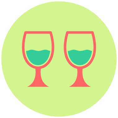 Şarap bardakları. Basit resimleme