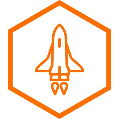 roket simgesi, vektör illüstrasyonu