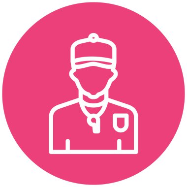 Ağ ve mobil uygulama tasarımınız için beyaz arkaplanda insan simgesi vektörü izole edildi, itfaiyeci logosu kavramı