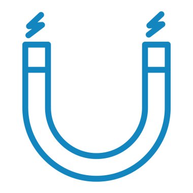 mıknatıs vektörü ince çizgi simgesi