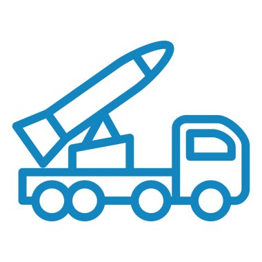 Roketli kamyon. Web simgesi basit illüstrasyon