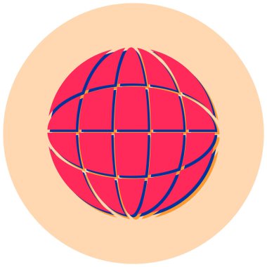 Küre. Web simgesi basit illüstrasyon