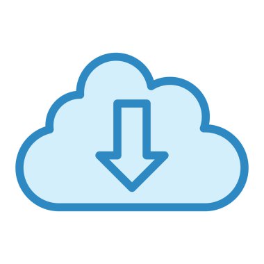 Bulut İndirme Modern simge vektör çizimi 