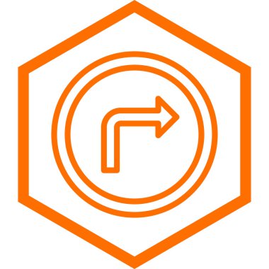 Yön ok vektör simgesi. biçim, beyaz arkaplanda yuvarlak açılı ince çizgi işaretidir.