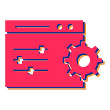 Veri ikonu ve geliştirme vektörü illüstrasyonuna sahip web tasarımı kavramı