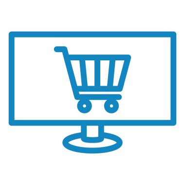 Alışveriş arabası simgesi, vektör illüstrasyonu