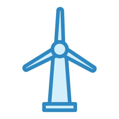 Rüzgar türbini ikonu. Web için yel değirmeni vektör çizgisi simgelerinin basit çizimi