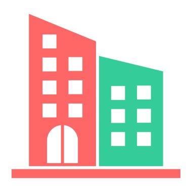 Bina. Web simgesi basit illüstrasyon