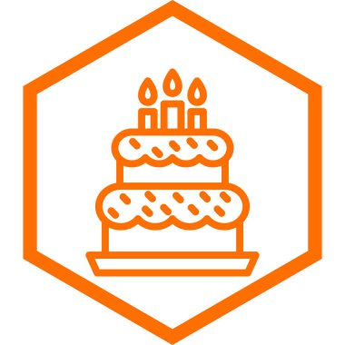 Doğum günü pastası ikonu. vektör illüstrasyonu