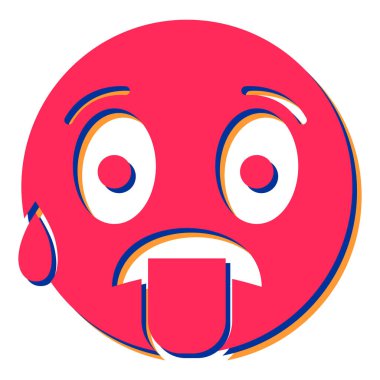 yüz simgesi simgesi. Web için üzgün kızgın emoji vektör simgelerinin karikatür çizimi