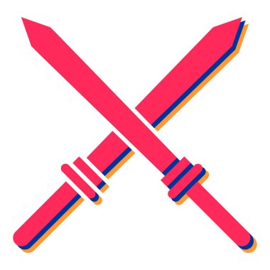 Kılıç simgesi. Ağ için kılıç vektör simgelerinin basit illüstrasyonu