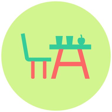 Kamp masası. Web simgesi basit illüstrasyon