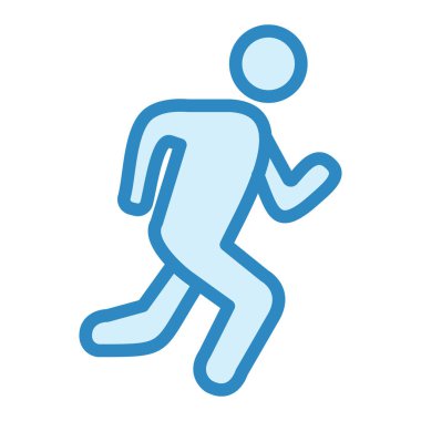 koşan adam ikon vektörü. Spor sembolü. izole edilmiş sınır çizimi