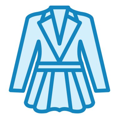  Bayan Paltosu. Web simgesi basit illüstrasyon 