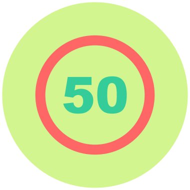 Hız sınırı 50 simgesi, vektör illüstrasyonu