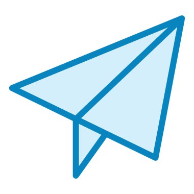 Kağıttan uçak. Web simgesi basit tasarım 