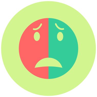 Korkmuş yüz ifadesi. Basit resimleme