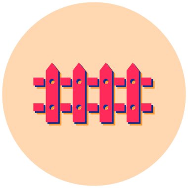 Çit. Web simgesi basit illüstrasyon