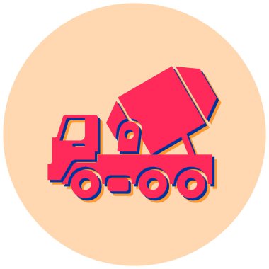 Beton karıştırıcı. Web simgesi basit illüstrasyon