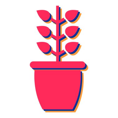 çiçek saksısı ikon vektör illüstrasyon grafik tasarımı