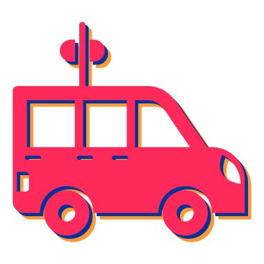 Araba taşıma simgesi. Beyaz arkaplanda izole edilmiş web tasarımı için basit araç vektör simgeleri çizimi