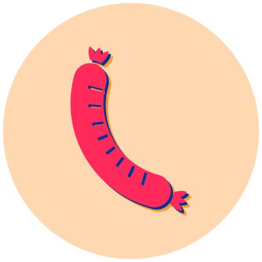 Sosis. Web simgesi basit illüstrasyon