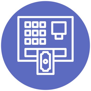 ATM 'de. Web simgesi basit illüstrasyon