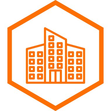 Hastane binası simgesi, vektör illüstrasyonu