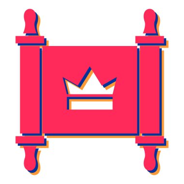 Kraliyet sarayının ikonu. Beyaz arkaplanda izole edilmiş web tasarımı için taç vektör sembolünün basit bir çizimi