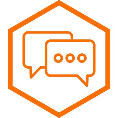 Sohbet balonu simgesi, vektör illüstrasyonu