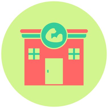 Spor salonu. Web simgesi basit illüstrasyon