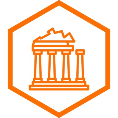 Banka binası ikonu. vektör tasarımı