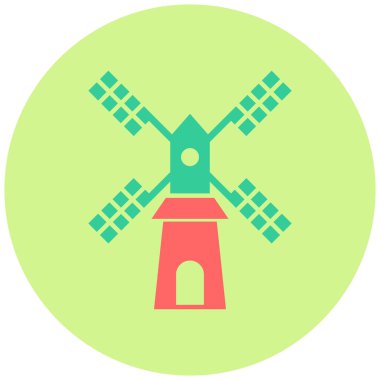 Yel değirmeni ikonu vektör illüstrasyonu