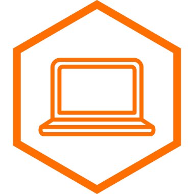 dizüstü bilgisayar vektör illüstrasyonu, düz dizayn simgesi