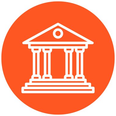 Banka binası simgesi, vektör illüstrasyonu