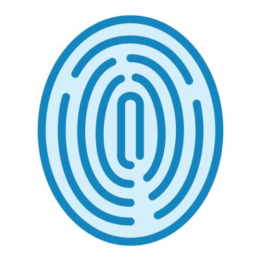 parmak izi ikonu. Beyaz arkaplanda izole edilmiş web tasarımı için mavi zincir vektör sembolünün izometriği