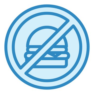 Fast Food yok. Web simgesi basit illüstrasyon 