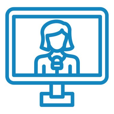 Muhabir ikonu. Basit resimleme