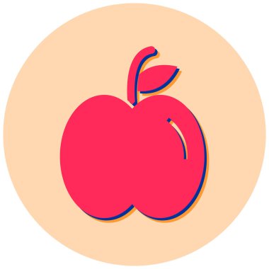 Elma. Web simgesi basit illüstrasyon