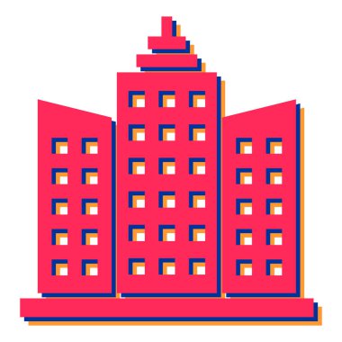 Bina. Web simgesi vektör illüstrasyonu