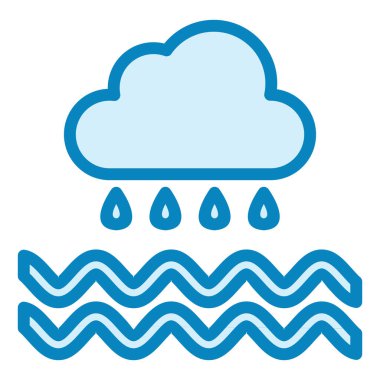 Yağmur bulutu. Web simgesi basit tasarım