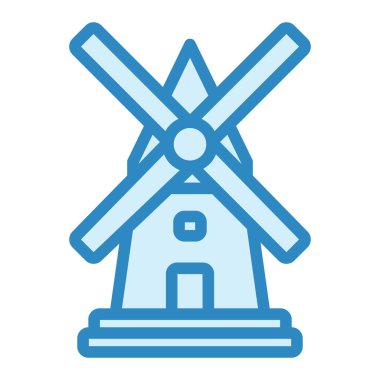 Yel değirmeni ikonu vektör illüstrasyonu