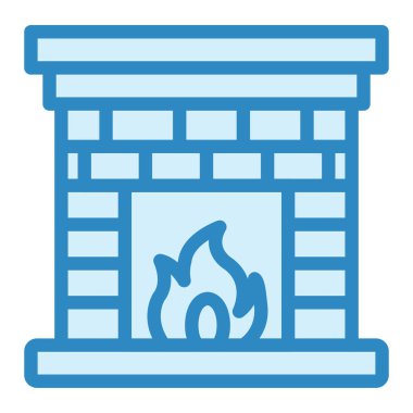 Şömine. Web simgesi basit illüstrasyon