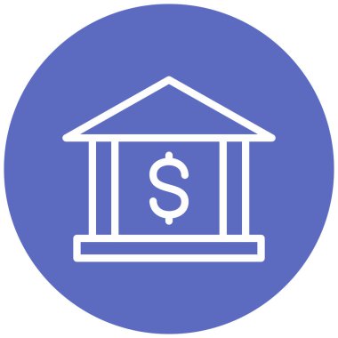 Banka. Web simgesi basit illüstrasyon