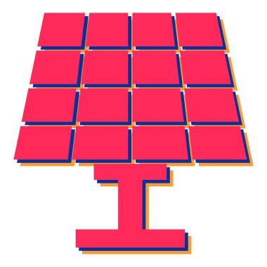 Güneş paneli simgesi. 3d illüstrasyon beyaz arkaplanda izole edildi