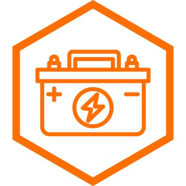 beyaz arkaplanda pil simgesi