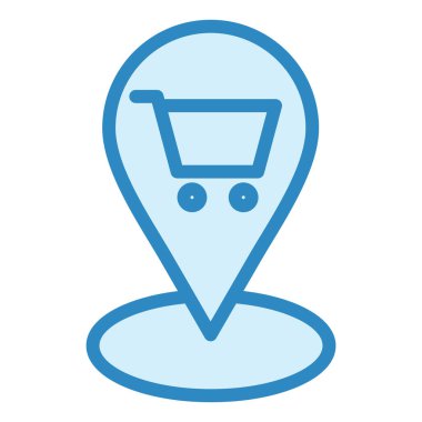 Alış veriş yeri. Web simgesi basit illüstrasyon 